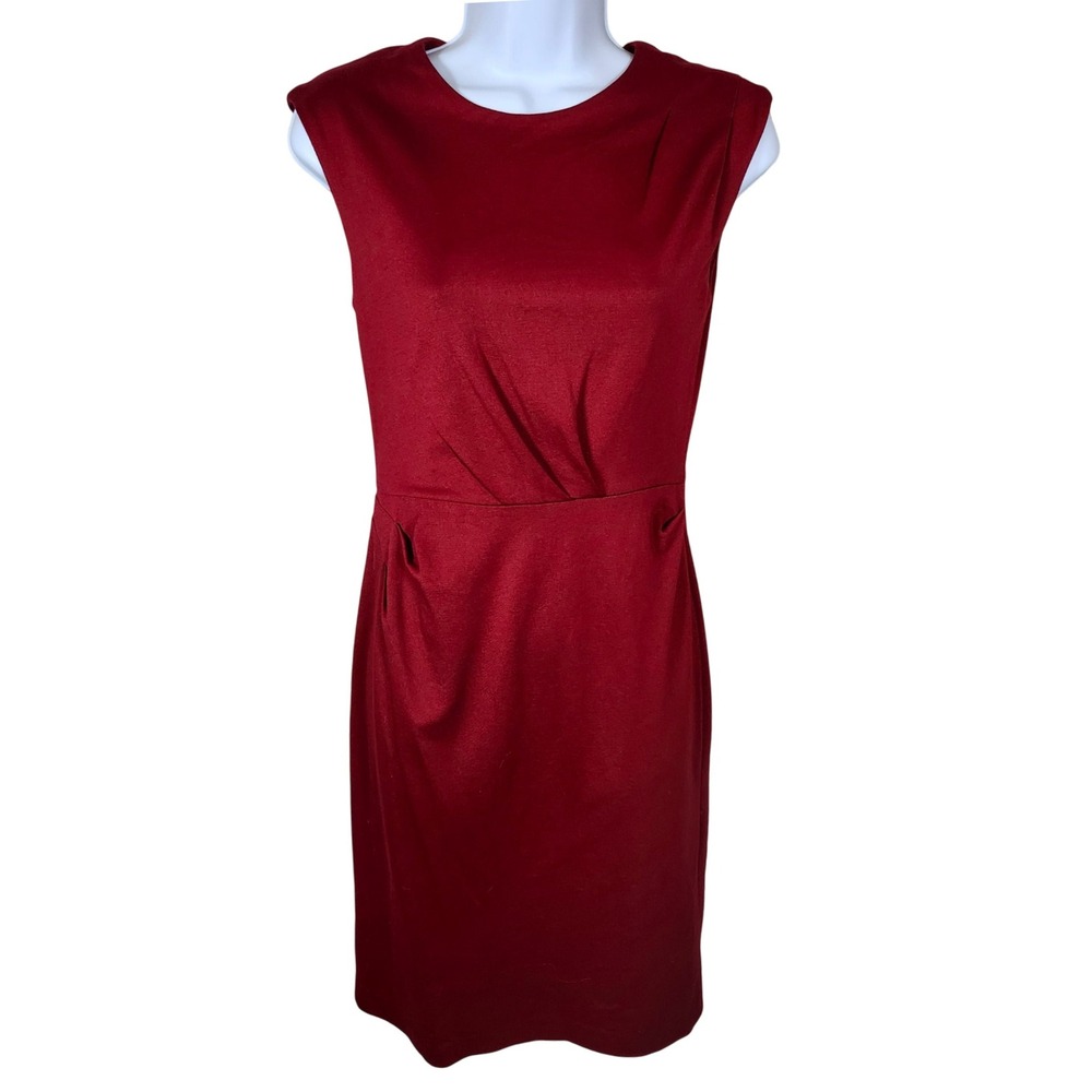 Betsey Johnson Red Sleeveless Sheath Dress Fitted Career Cocktail Party Size 2